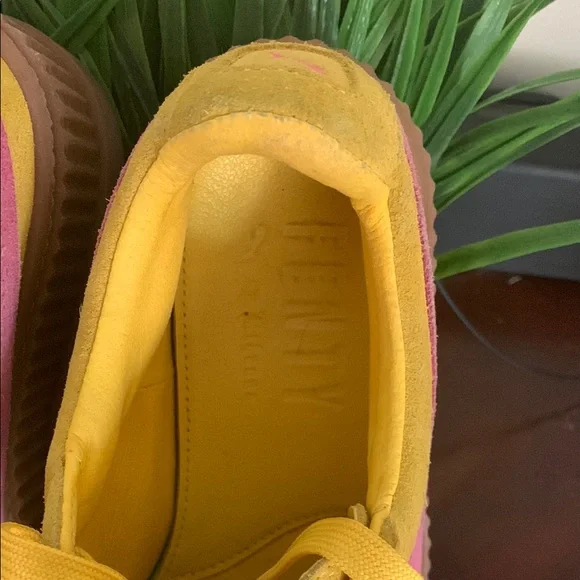 PUMA X Rihanna’s Fenty Yellow & Pink Suede Creapers Sneakers Vibrant Design EUC - Picture 5 of 11